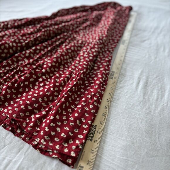 Vintage Ditzy Floral Tiered Peasant Maxi Skirt Prairie Country Cottage Boho Lg - Picture 14 of 15